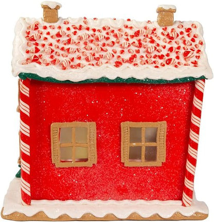 Kurt S. Adler 9.5-Inch Gingerbread LED House - Battery-Operated with Music Box Feature
