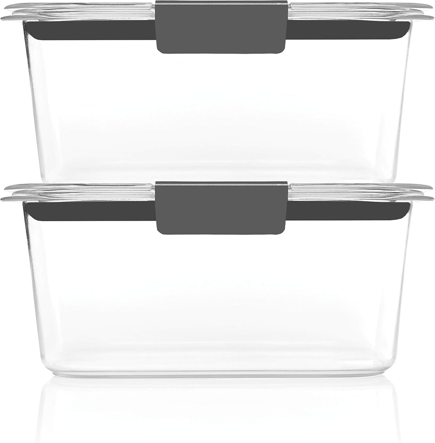 Rubbermaid Brilliance Food Storage Containers - Airtight & Leak-Proof, 4.7 Cup, Medium Deep, 4 Count
