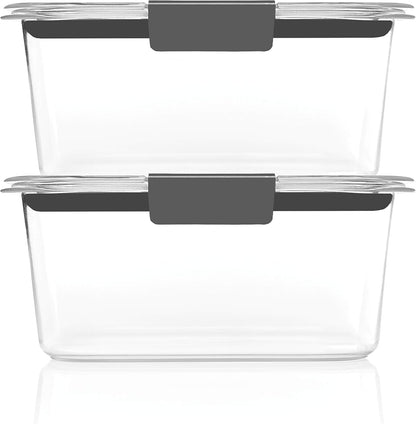 Rubbermaid Brilliance Food Storage Containers - Airtight & Leak-Proof, 4.7 Cup, Medium Deep, 4 Count