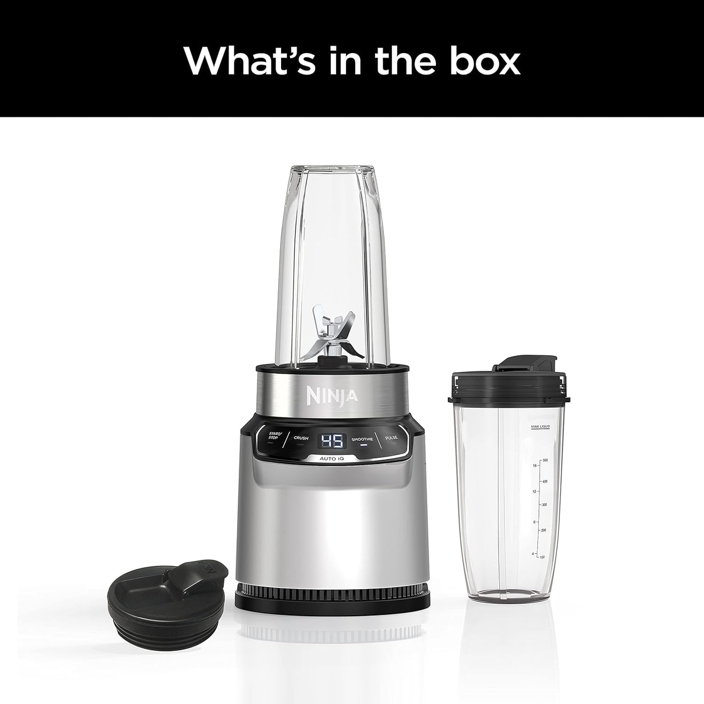 Ninja Nutri Pro Personal Blender - 1100 Peak Watt with Auto-iQ | Cloud Silver (Refurbished)
