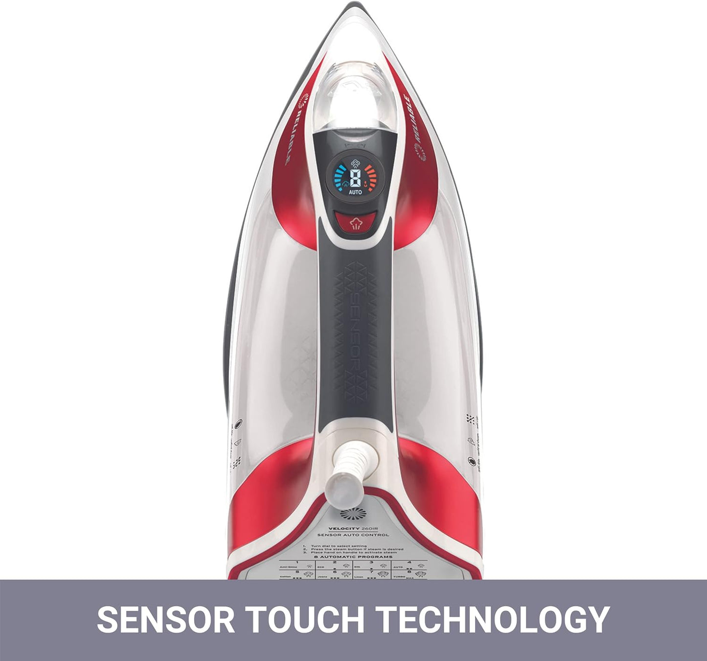 Reliable Velocity 270IR Steam Iron - Compact Auto Control Vapor Generator with Sensor Technology, 8 Heat Settings