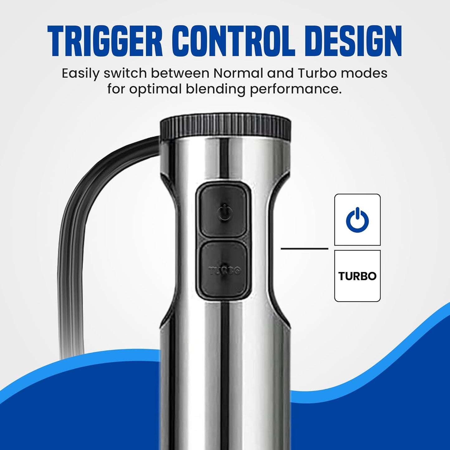 TEGH Immersion Blender - 8-Speed Stainless Steel Handheld Mixer for Smoothies, Soups & Sauces | Electric 4-in-1 Food Processor