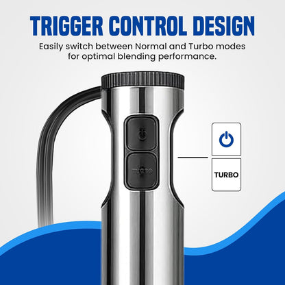 TEGH Immersion Blender - 8-Speed Stainless Steel Handheld Mixer for Smoothies, Soups & Sauces | Electric 4-in-1 Food Processor