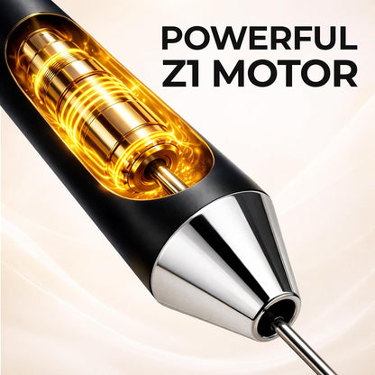 Zulay Kitchen Rechargeable Milk Frother - Handheld Electric Drink Mixer with 3 Whisk Attachments | USB-C Charging, Lasts 6 Months
