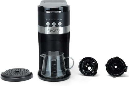 Skiennix Single Serve Coffee Maker - Brew Pods & Ground Coffee, 6-14oz Sizes, Compact Design