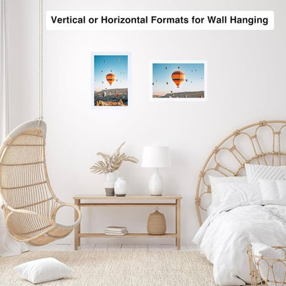 JCJMY 6x10 Picture Frame - White Wall Mount or Tabletop Display with Shatter-Resistant Plexiglass