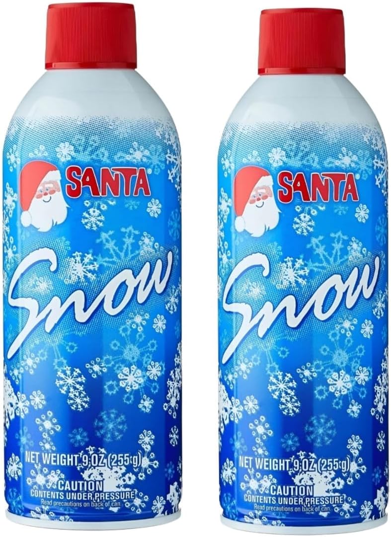 Santa Decorative Snow Spray - 9 Oz | Pack of 2 | Solvent-Free for Safe Holiday Decorating