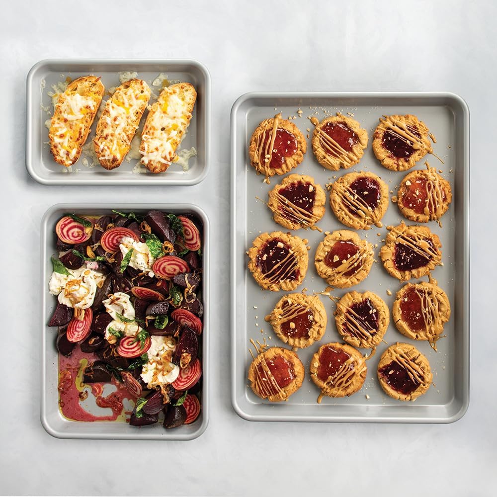 Nordic Ware Brilliant™ Nonstick 3-Pc Baking Set - Safe PFAS & PTFE-Free | Includes Half, Quarter & Eighth Sheets