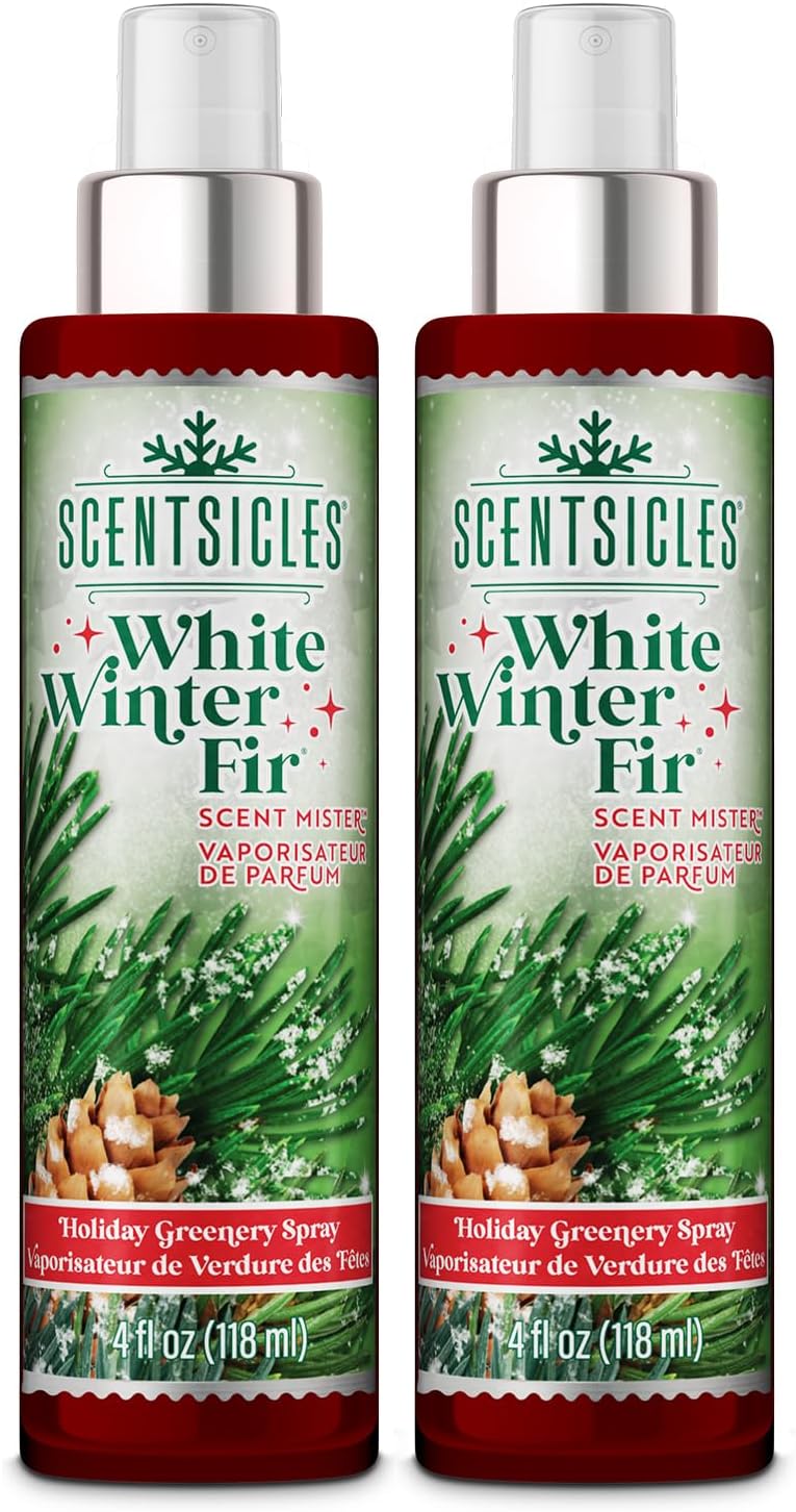 Scentsicles Scent Mister | White Winter Fir - 2 Pack of 4 Oz Spray Bottles for Festive Fragrance