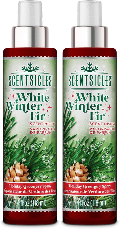 Scentsicles Scent Mister | White Winter Fir - 2 Pack of 4 Oz Spray Bottles for Festive Fragrance