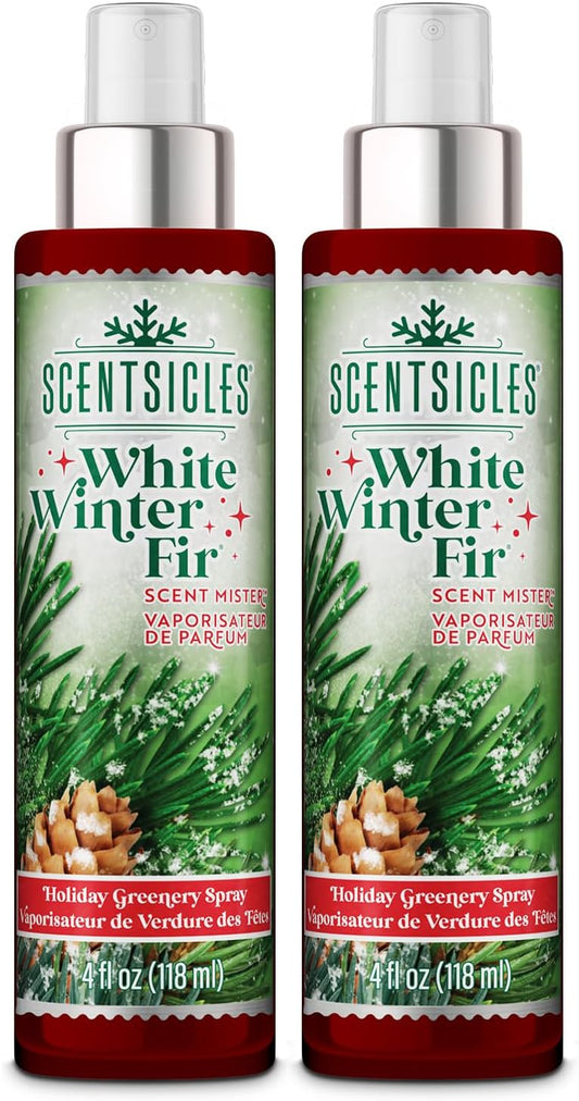 Scentsicles Scent Mister | White Winter Fir - 2 Pack of 4 Oz Spray Bottles for Festive Fragrance
