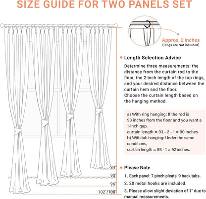 Skiennix 100% Blackout Curtains - Textured Pinch Pleated Drapes, 84" Long, Beige, 2 Panels Set