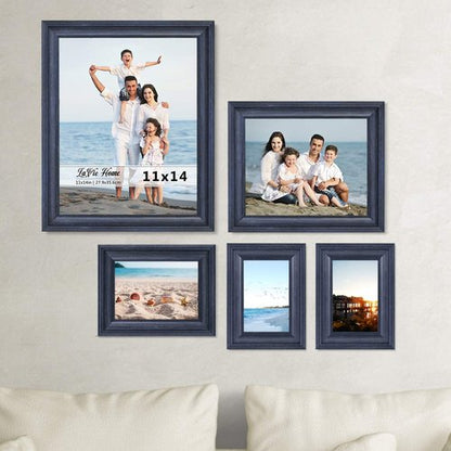LaVie Home 8x10 Picture Frames (1 Pack, Blue) Rustic Photo Frame Set with Tempered Glass for Wall Mount & Table Top Display