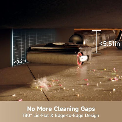 DREAME H12 Pro FlexReach Cordless Wet Dry Vacuum Cleaner - 180° Lie-Flat Design, Self-Cleaning, 50 Mins Runtime