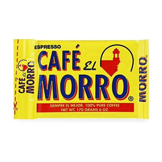 Premium Ground Coffee, Café El Morro, (6 oz), Pack of 12, Gourmet Dark Roast Espresso Coffee, Vacuum Pack, Experience the Rich Taste of Puerto Rican Style Espresso