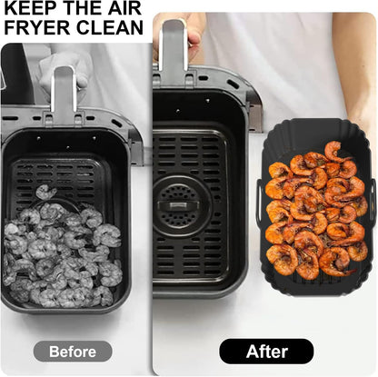 Skiennix Silicone Air Fryer Liners - Reusable for Ninja Foodi & COSORI 9QT | 2 Pack, Easy Clean