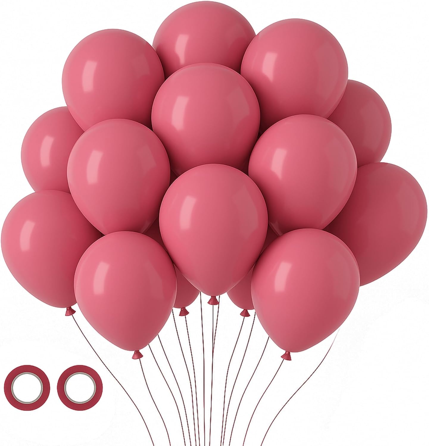 Voircoloria 105-Piece Retro Hot Pink Balloons - 12-Inch Latex for Birthday, Baby Shower & Weddings