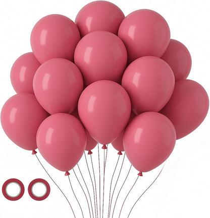 Voircoloria 105-Piece Retro Hot Pink Balloons - 12-Inch Latex for Birthday, Baby Shower & Weddings