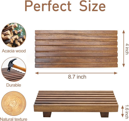 Acacia Wood Riser - Decorative Pedestal Stand for Bathroom Sink & Kitchen Counter | Soap Dish Holder