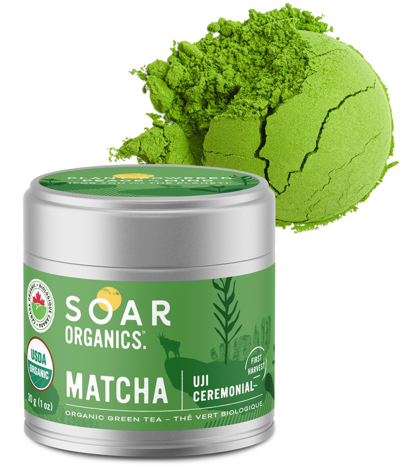 Soar Organics - Uji Ceremonial Grade Matcha Green Tea Powder - Authentic Japanese Origin (1 oz)