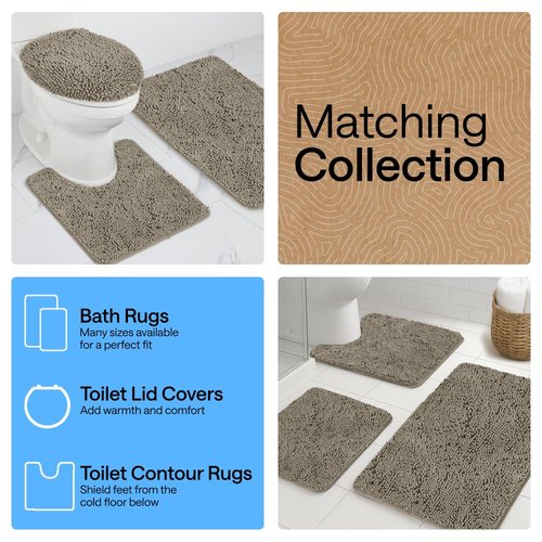 GORILLA GRIP Bath Rug Mat 60x24, Thick Soft Absorbent Chenille, Quick Dry Microfiber Mats, Rubber Backing Washable Shower Floor Rugs, Bathmat Runner, US Designed Bathroom Home Decor Accessories Latte