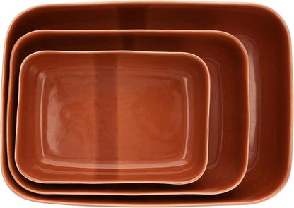 Fortessa Nosse Svelte Stoneware Bakeware Set - 3 Pieces in Elegant Terracotta Finish