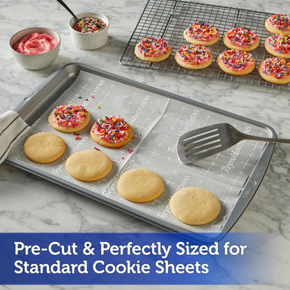 Reynolds Kitchens Baking Parchment Paper Sheets - Pre-Cut, Oven-Safe, No-Mess Cleanup | 12x16 in, 22 Count (Pack of 2)