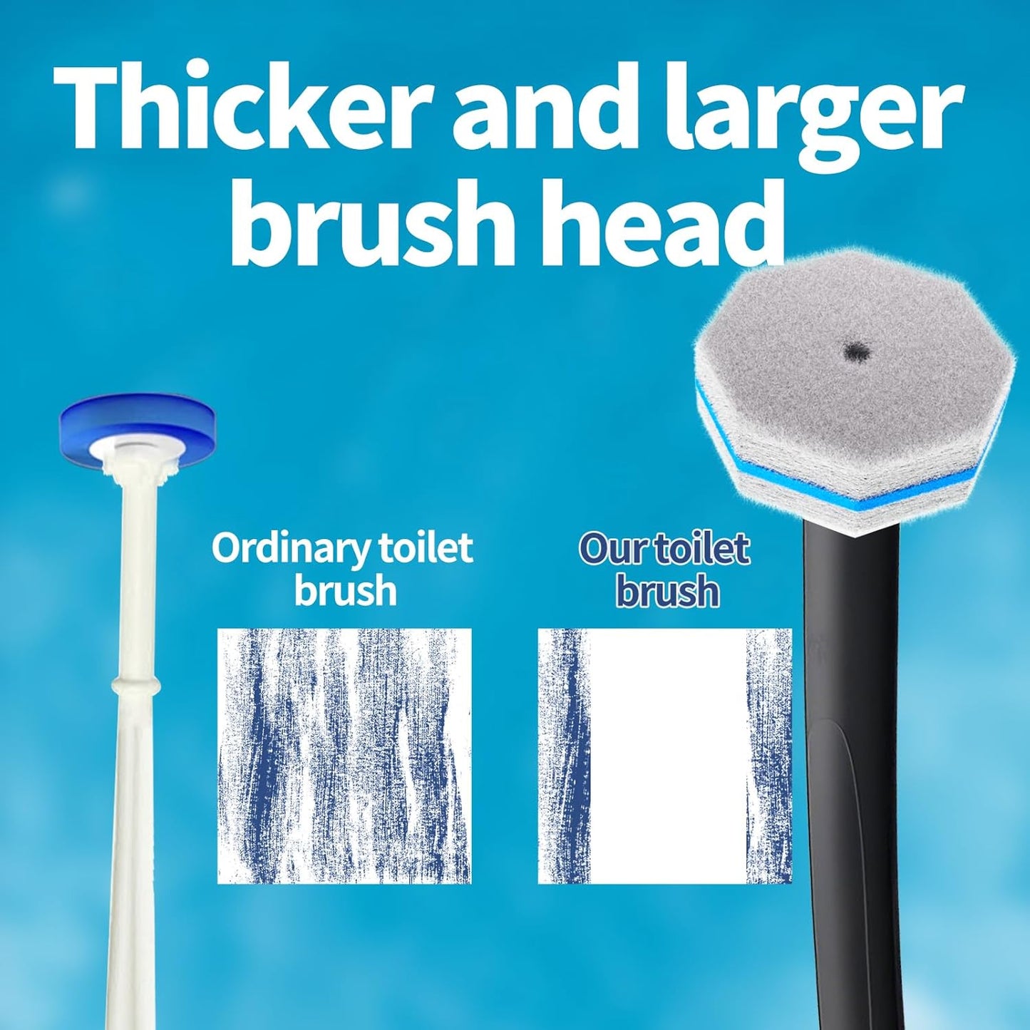 Skiennix Disposable Toilet Brush Set - 50 Cleaner Refills & Wall Mounted Holder | Bathroom Cleaning Kit