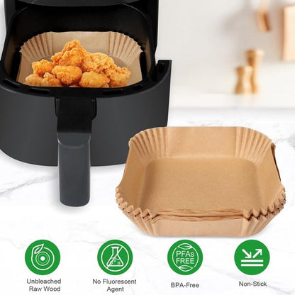 Air Fryer Liners - Parchment Paper for 6 QT Compact Airfryer | 120 Pcs for Easy Cleanup