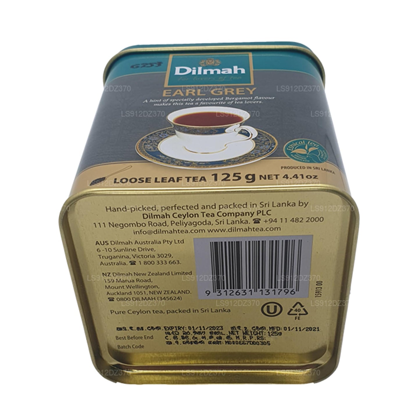 Dilmah Earl Grey Loose Leaf Ceylon Black Tea (125g)