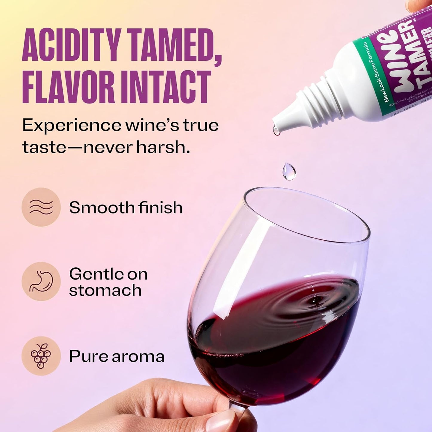 Wine Tamer Liquid Drops 0.6 oz Pack of 1 Made in USA – All Natural Liquid Acid Reducers for Red and White Wine, Non-GMO, Keto Friendly, Sugar-Free, Gluten-Free, Easy-to-Use Drops for Digestive Balance