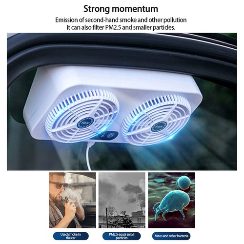 Yuecoom 2.4v 5w Usb Charging Air Vent Exhaust Small Window Fan, 3 Levels Adjustable Window Fans with Exhaust Intake Install to Door Glass(equip Motor)