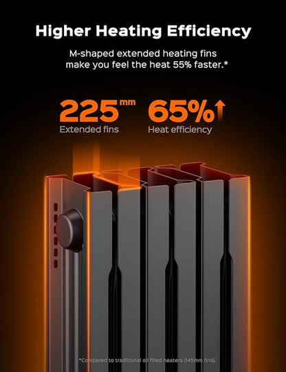 DREO Electric Radiant Heater - Oil Filled Radiator with Remote Control & 24h Timer | Quiet Indoor Use