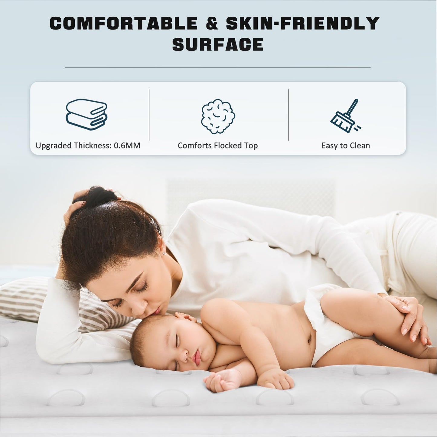 nalone Air Mattress Twin with Built in Pump, 18'' Luxury Self Inflatable Mattress, 2025 Upgraded Fast Blow Up Mattress with Carry Bag, Portable Air Bed for Home, Travel & Camping, 500lbs Max