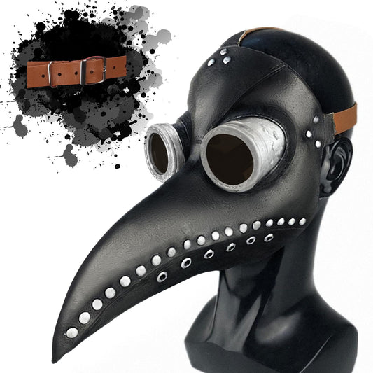 Fooecor Plague Doctor Mask, Scary Halloween Mask Steampunk for Plague Doctor Costume Cosplay Props (Latex)