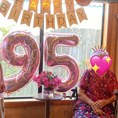 Regine Switzerland 40 Inch Rose Gold Number 5 Balloons - Self-Inflating Foil Mylar for Birthday Celebrations