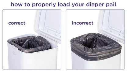 Ubbi Stainless Steel Venti Diaper Pail, Odor Locking, No Special Bag Required, Award-Winning, Registry Must-Have, White