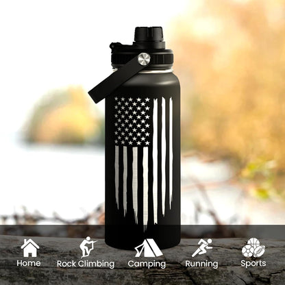 SA Water Bottles American Flag 32oz Stainless Steel Insulated Water Bottle - Ideal Gift for Men