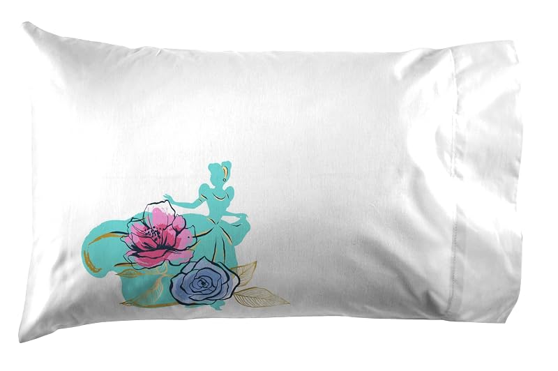Princess Cinderella 4-Piece Queen Sheet Set - Ultra-Soft Blue Bedding with Fitted & Flat Sheets + Pillowcases (Variation: Blue - Princess Cinderella+4 Piece Queen)
