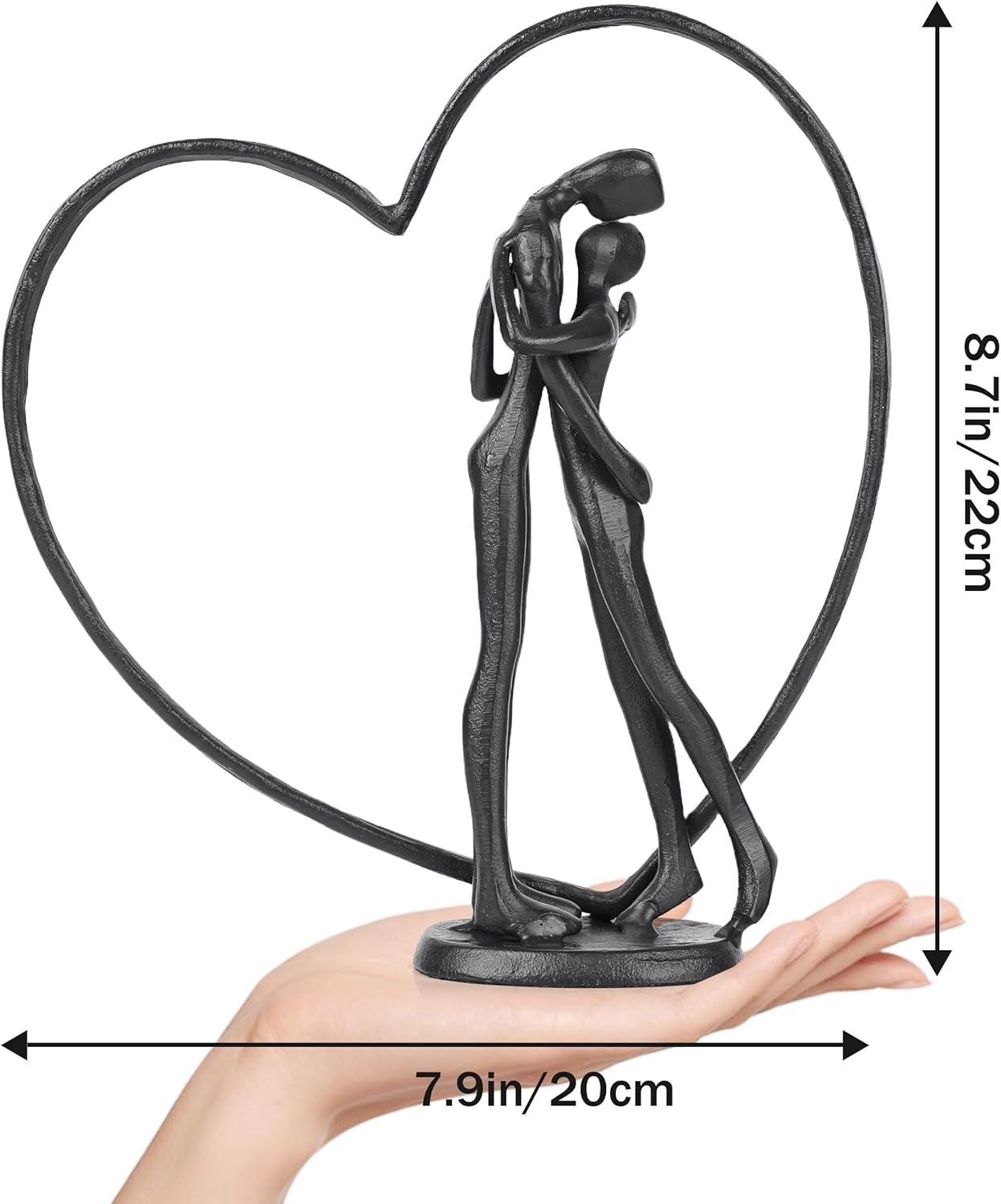 Suruim Iron Couple Statue - Romantic Heart Sculpture Gift for Her | Perfect Anniversary & Valentine's Day Present