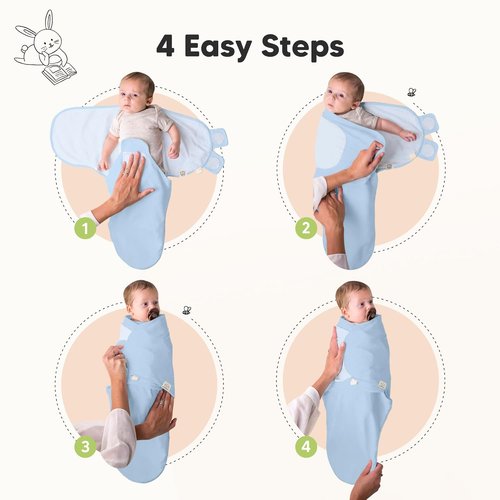 ABC Land Organic Baby Swaddle Sleep Sacks - Soft & Snug for Newborns 0-3 Months | 3-Pack