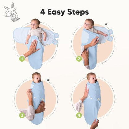 ABC Land Organic Baby Swaddle Sleep Sacks - Soft & Snug for Newborns 0-3 Months | 3-Pack