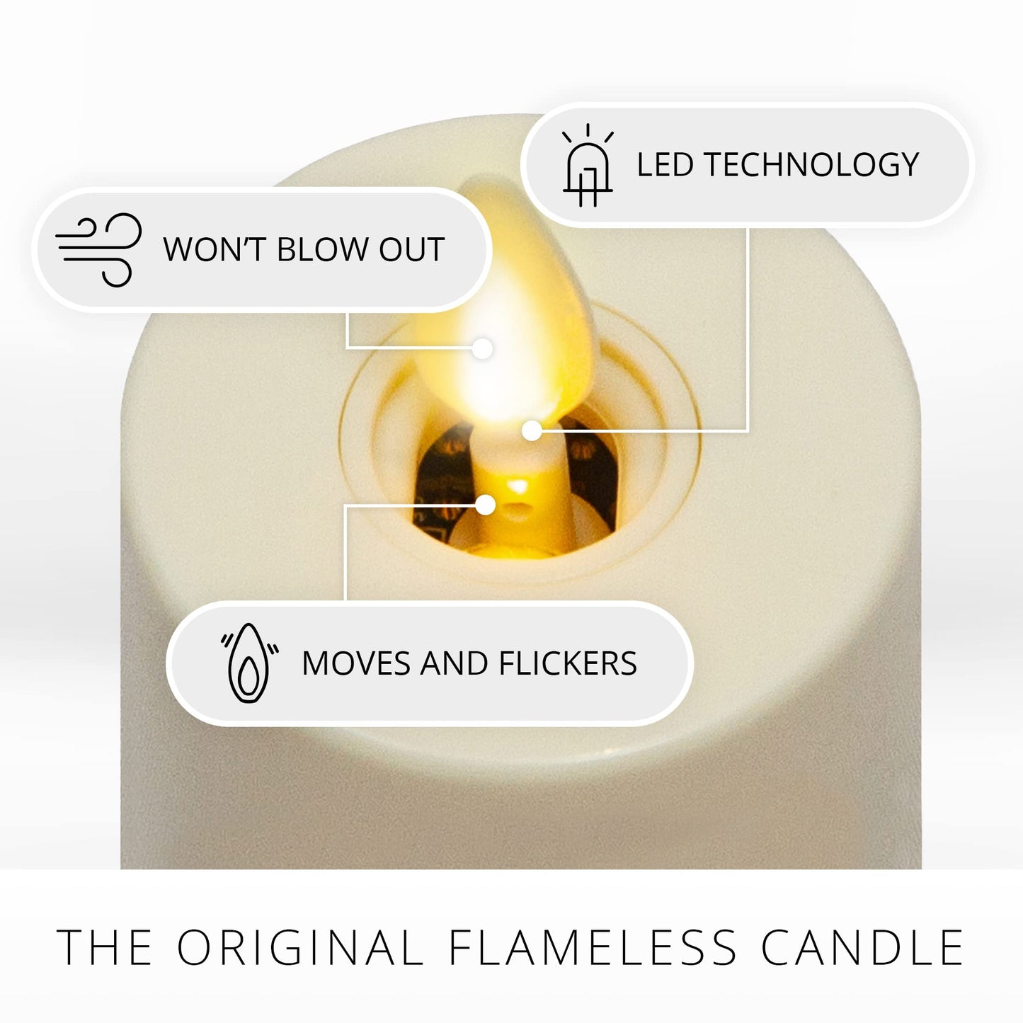 Luminara Flameless LED Tea Light Candle, 1.4" x 2", Pack of 2, Pearl Ivory, Real Flame, Battery Operated w/Remote Timer Function, Paraffin Wax