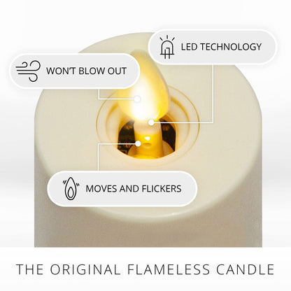 Luminara Flameless LED Tea Light Candle, 1.4" x 2", Pack of 2, Pearl Ivory, Real Flame, Battery Operated w/Remote Timer Function, Paraffin Wax