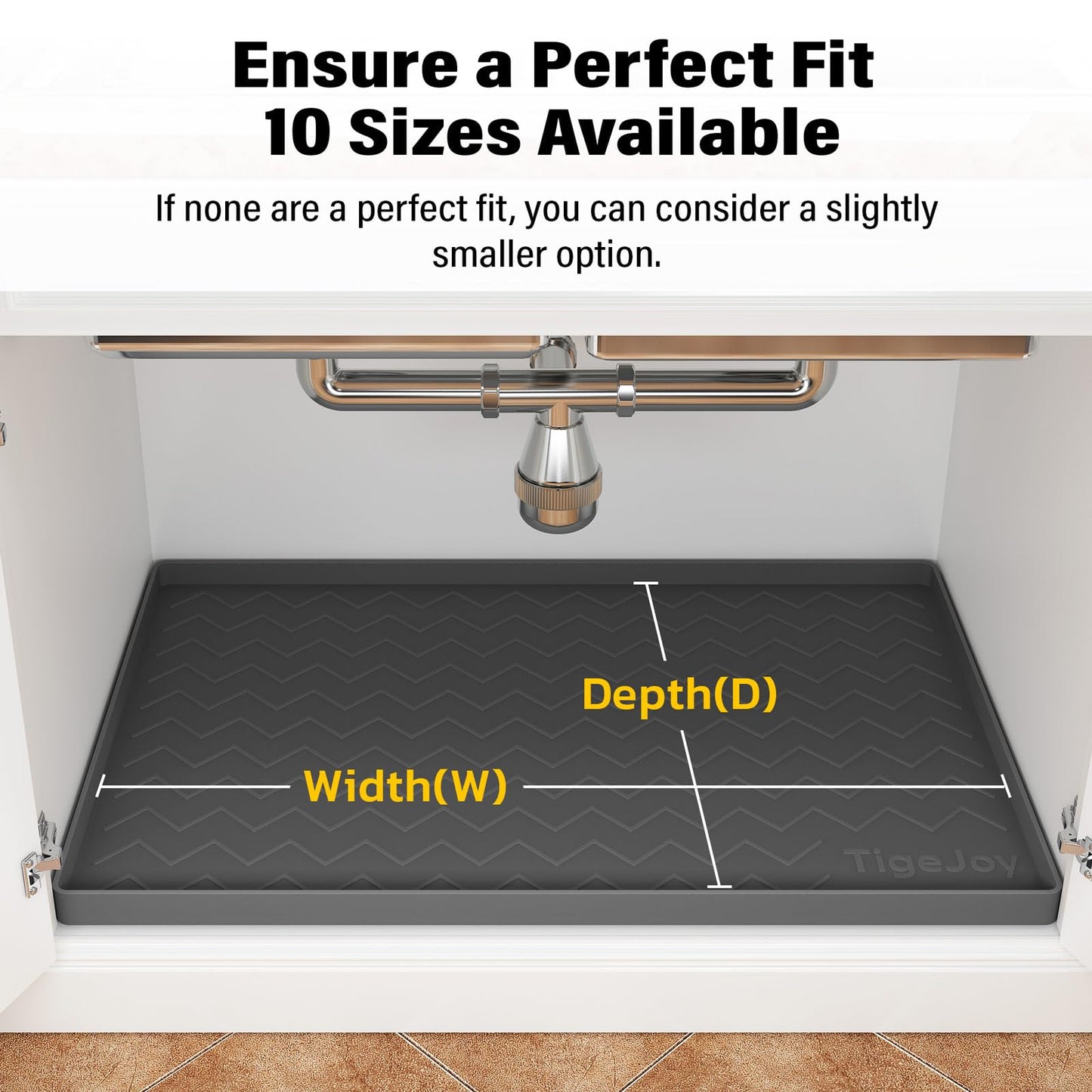 Waterproof Mat for Under Sink 22" x 19" - Various Sizes Fit for Bathroom and Kitchen Cabinets - Easy to Clean, Under Shelf Liner Organizer, Non-Slip Surface, Eco-Friendly Material Drip Tray