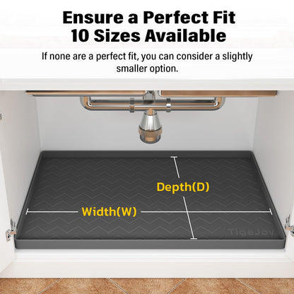 Waterproof Mat for Under Sink 34" x 22" - Various Sizes Fit for Bathroom and Kitchen Cabinets - Easy to Clean, Under Shelf Liner Organizer, Non-Slip Surface, Eco-Friendly Material Drip Tray