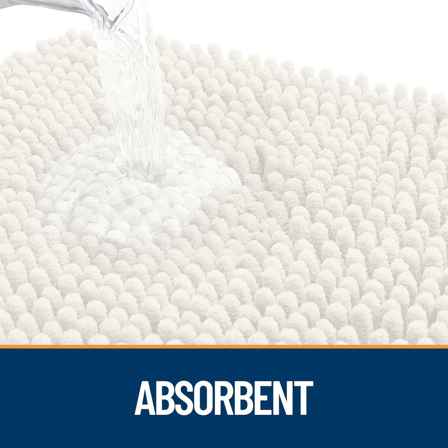 OLANLY Dog Door Mat - Absorbent Non-Slip Chenille Mat for Muddy Paws | 59x24 Inches, Ivory
