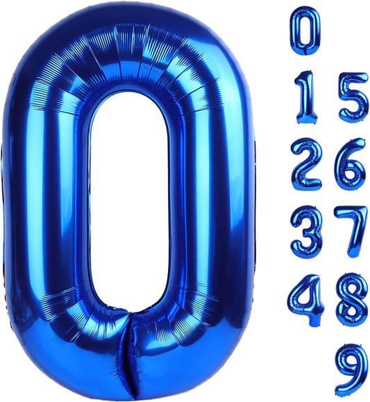 Number 0 Balloons - 40 Inch Navy Blue Birthday Decorations for Milestone Events | Perfect for Ages 10-60