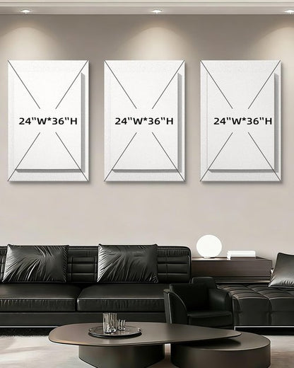 Azartslr 3D Abstract Textured Wall Art - Modern Black & White Sandstone Decor | 3-Piece Minimalist Set for Living Room & Bedroom