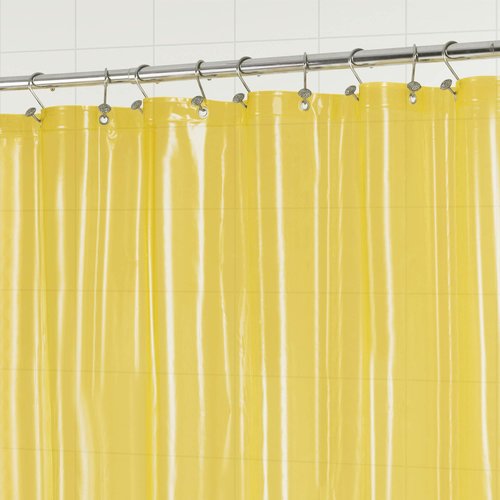 Barossa Design Clear Yellow Shower Curtain Liner - Premium PEVA Shower Liner with 3 Magnets & Metal Grommets, Waterproof Lightweight Standard Size Curtains for Bathroom - Translucent Yellow